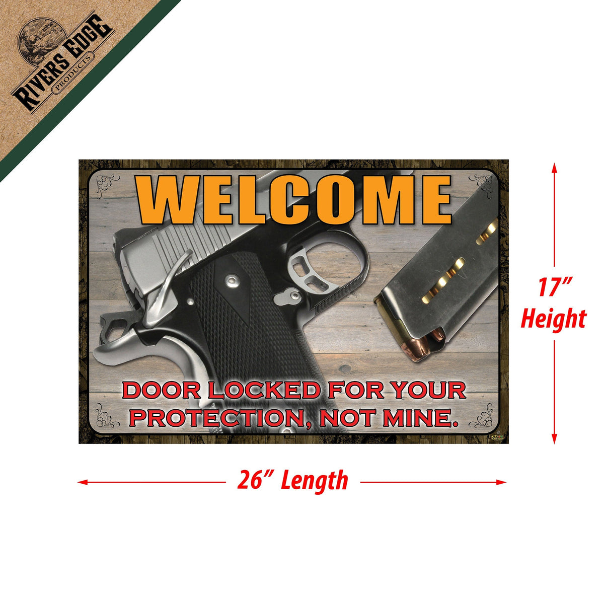 Door Mat Rubber 26in x 17in-Door Locked