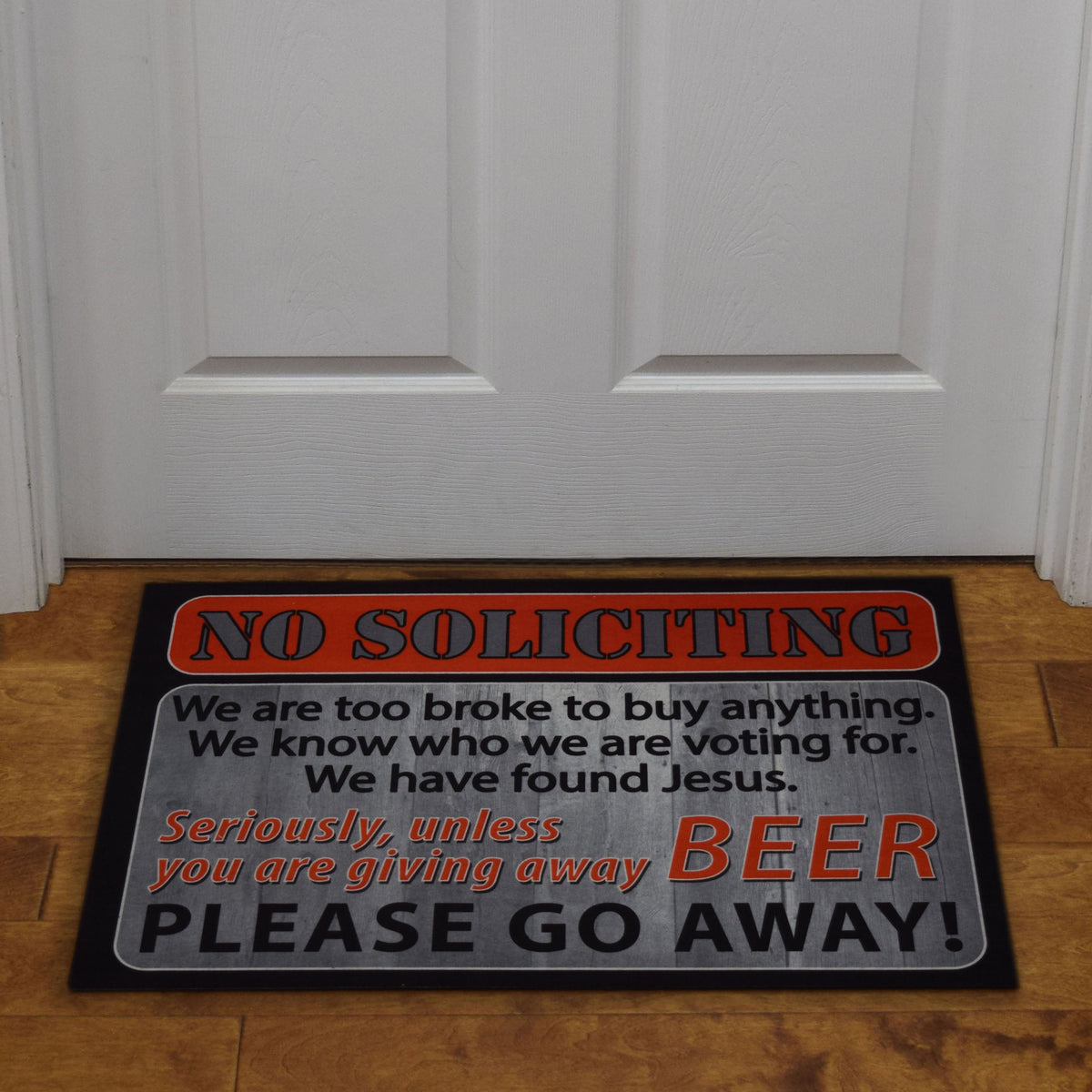 Door Mat Rubber 26in x 17in-No Soliciting
