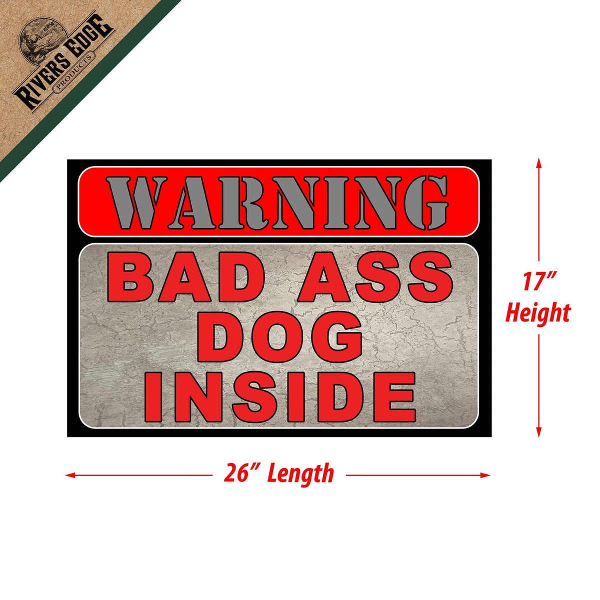 Door Mat Rubber 26in x 17in-Bad Ass Dog