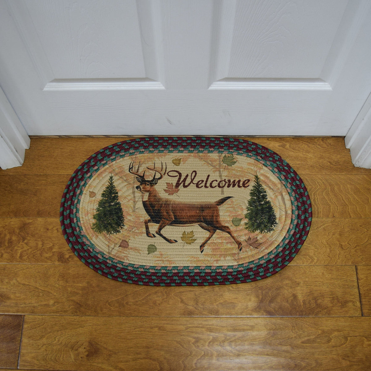 Braided Rug 26-inch Oval-Deer
