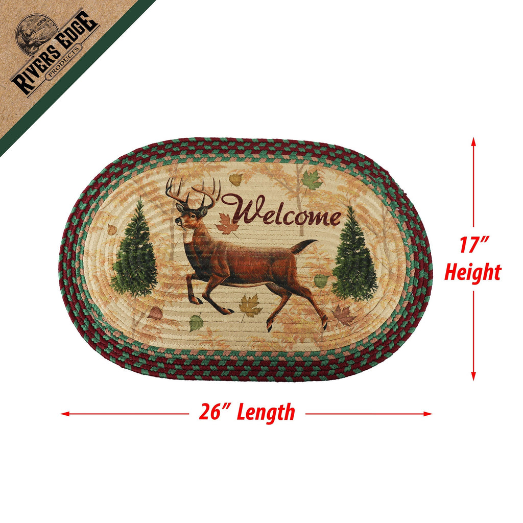 Braided Rug 26-inch Oval-Deer