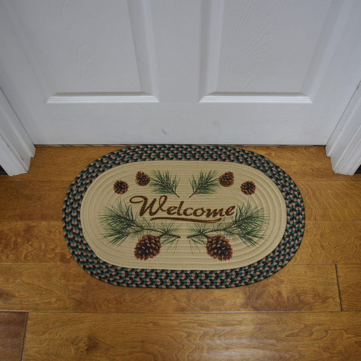 Braided Rug 26-inch Oval-Pine Cone