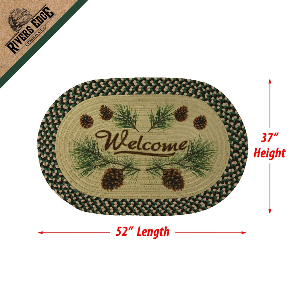 Braided Rug 26-inch Oval-Pine Cone