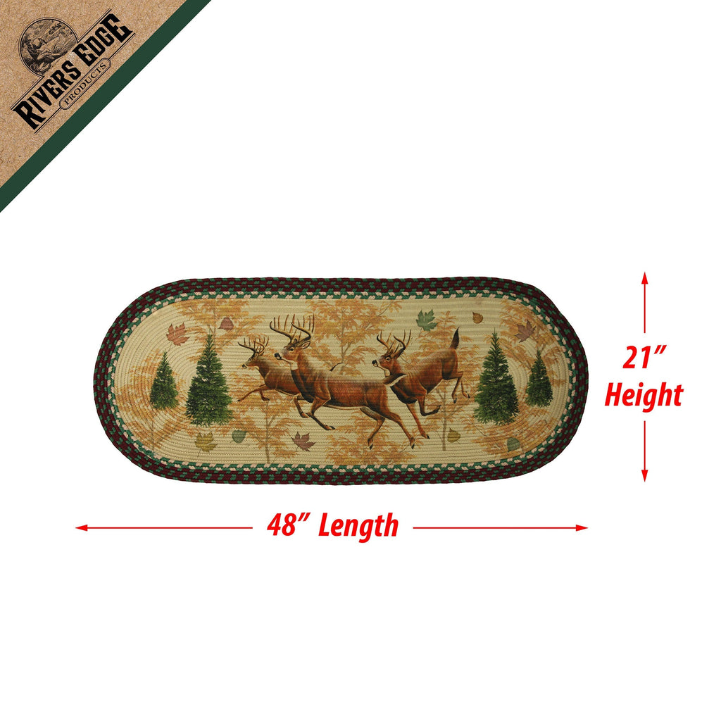Braided Rug 48-inch Oval-Deer