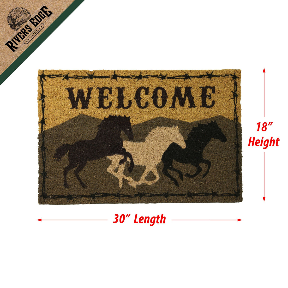 Coir Mat 30in x 18in-Welcome Horse