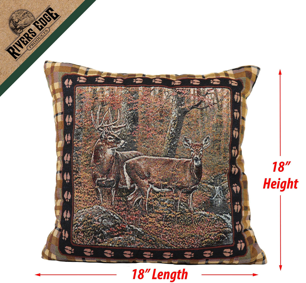 Tapestry Pillow 18in 2pk-Deer