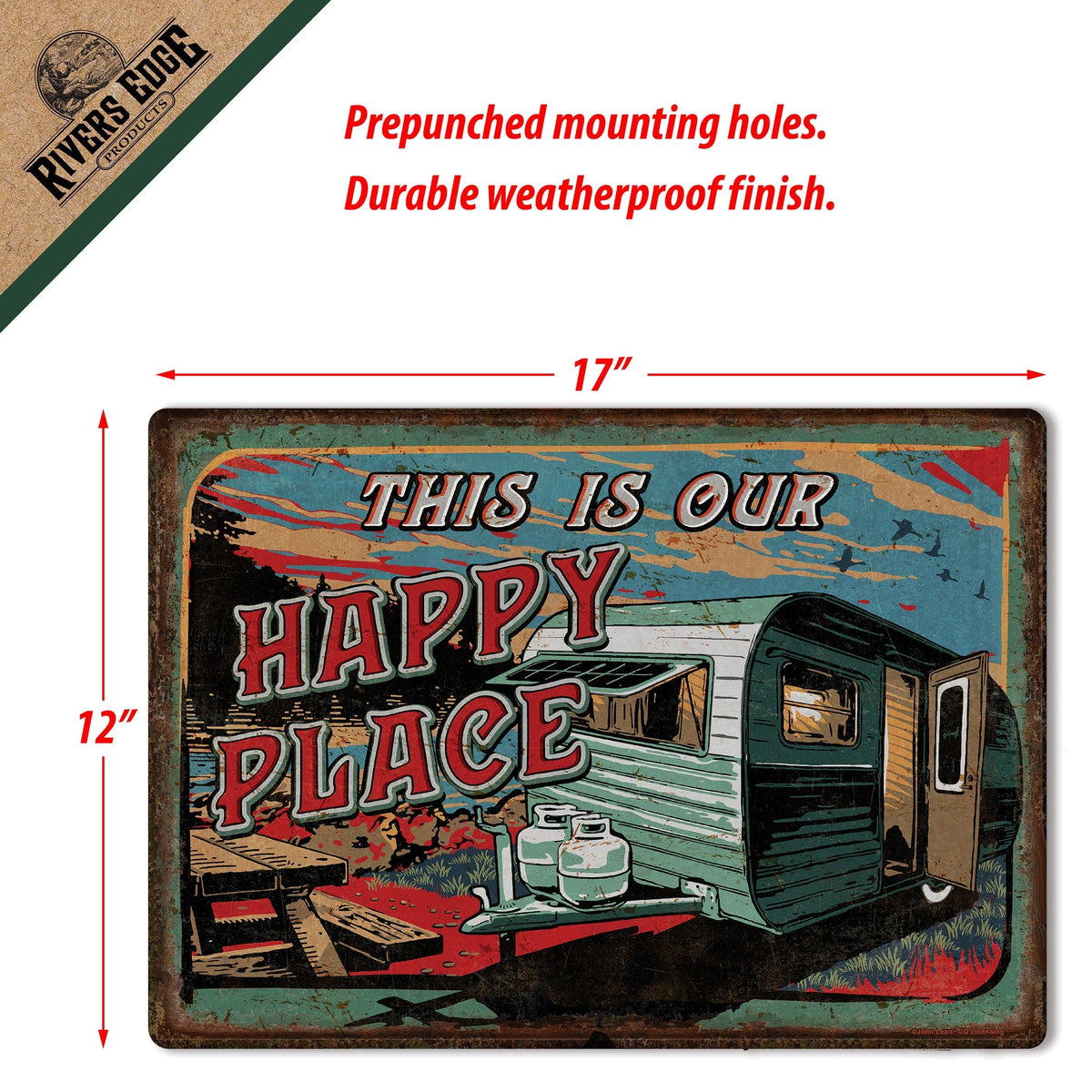 Tin Sign 12in x 17in-Happy Place