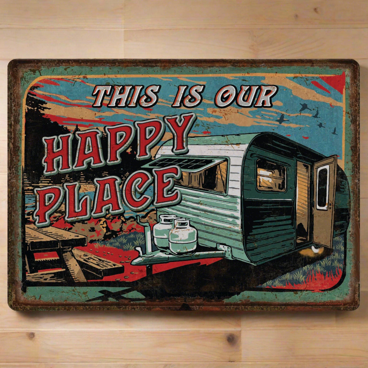 Tin Sign 12in x 17in-Happy Place