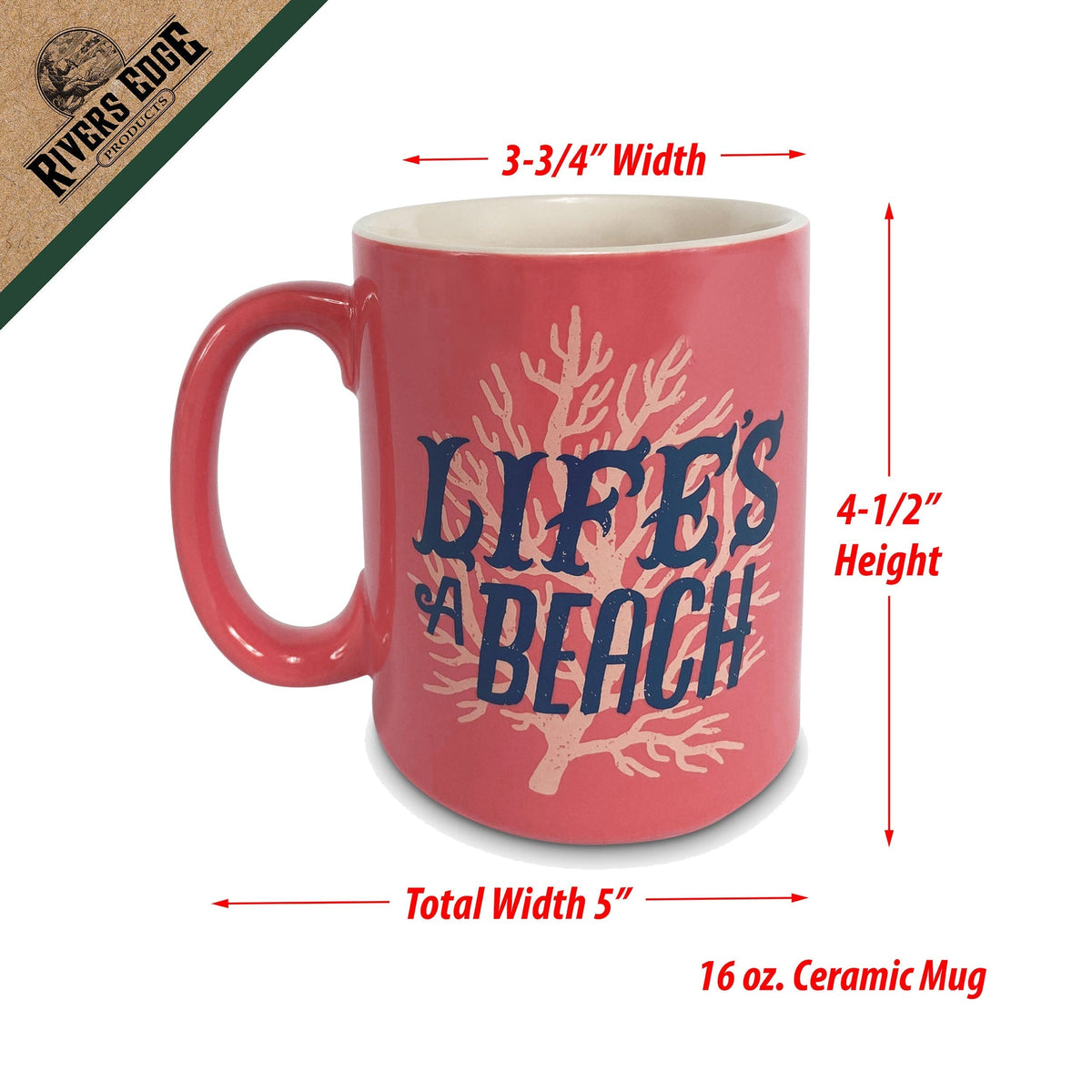 Ceramic Mug 16oz-Lifes a Beach