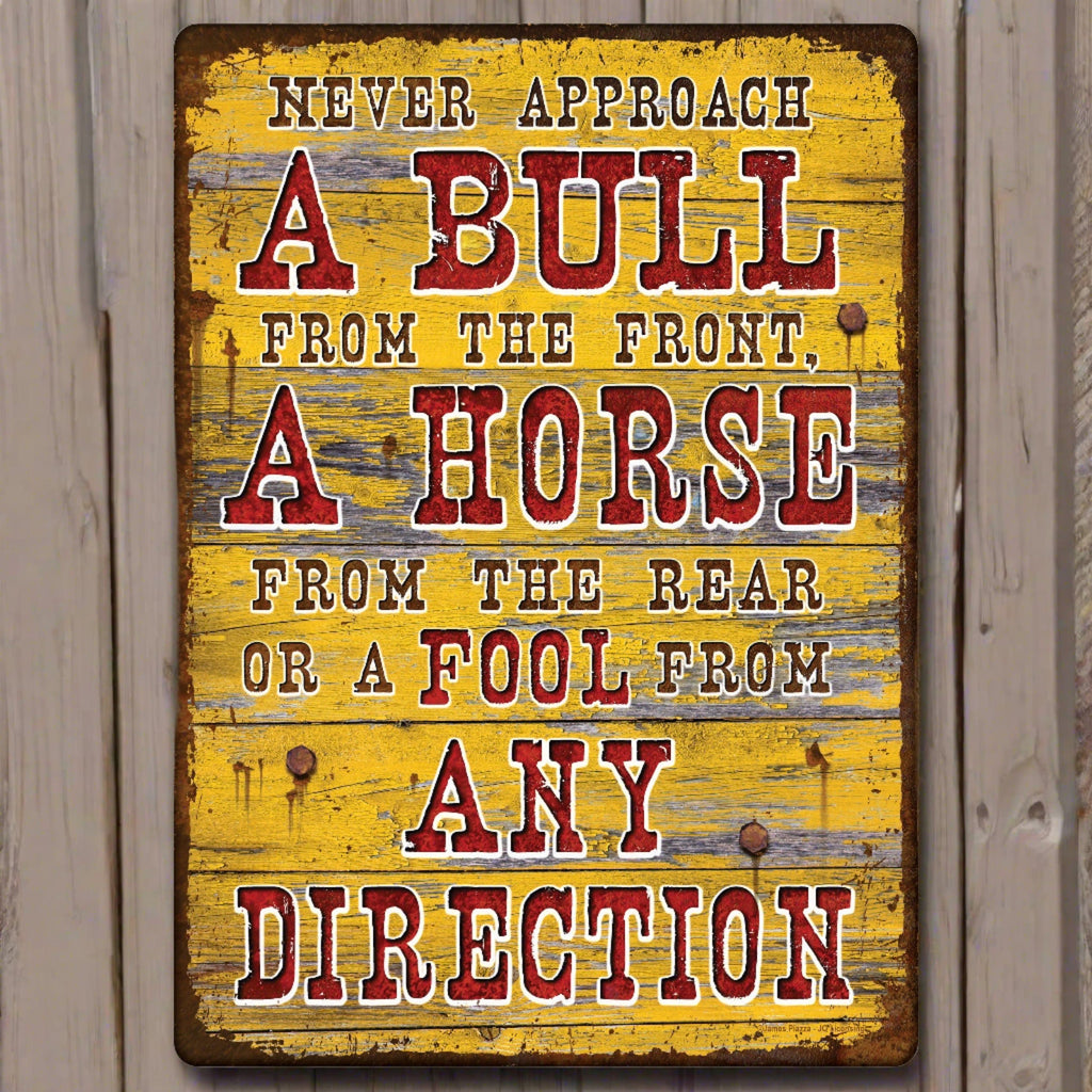 Tin Sign 12in x 17in-Bull Direction