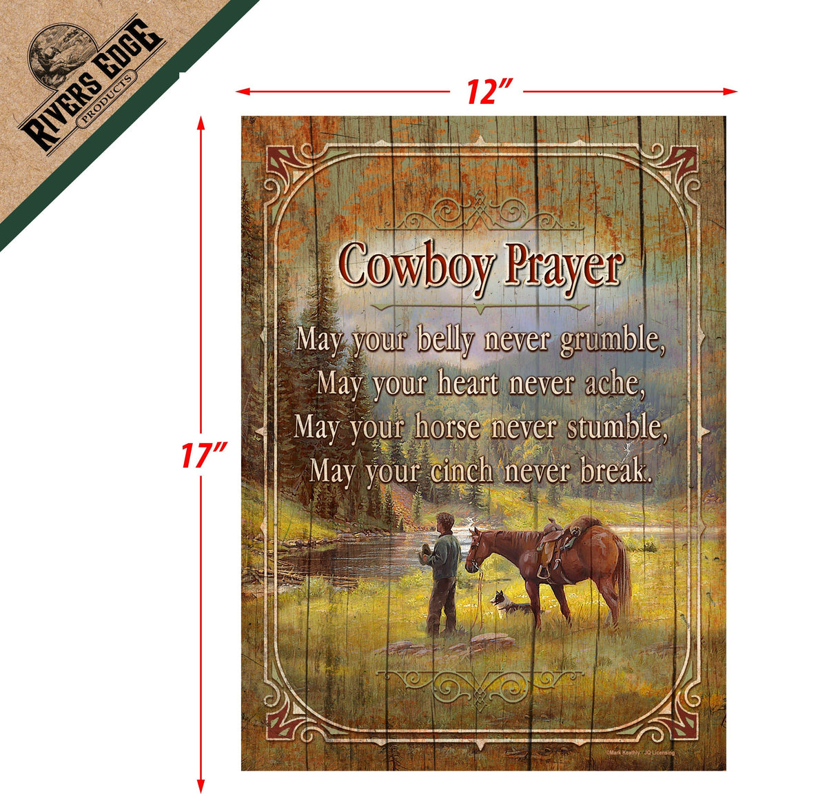 Wood Sign 12in x 17in-Cowboy Prayer