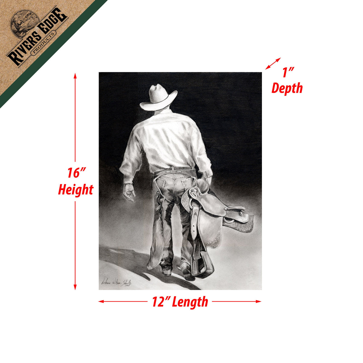 Canvas Art 12in x 16in-Cowboy