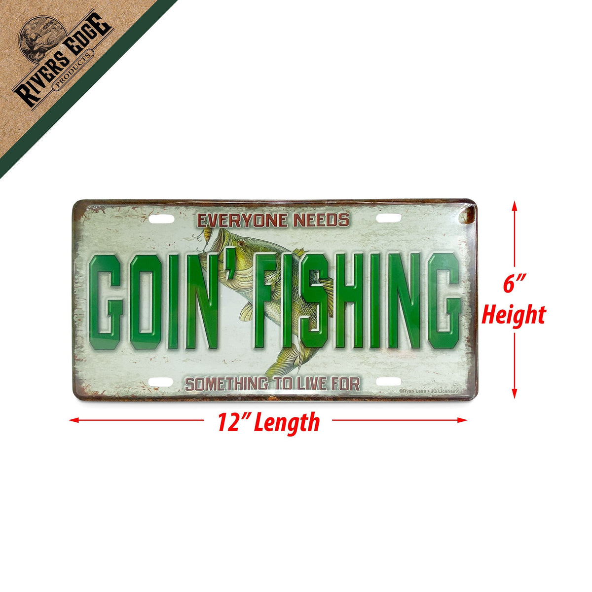 Vanity License Plate 12in x 6in-Goin' Fishing