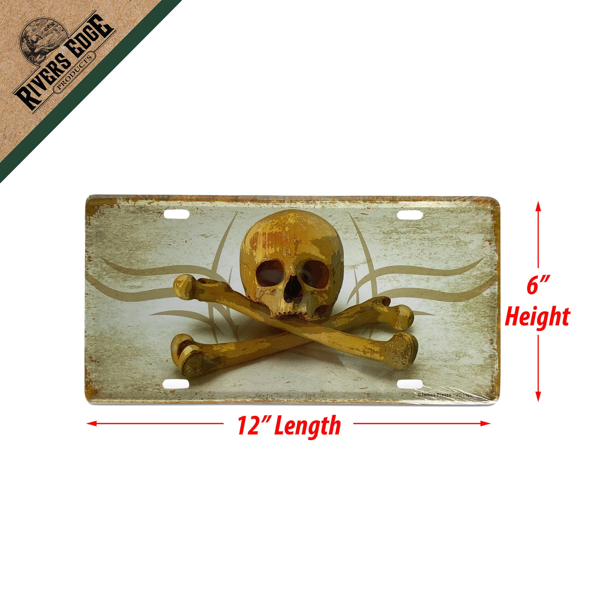 Vanity License Plate 12in x 6in-Skull and Crossbones