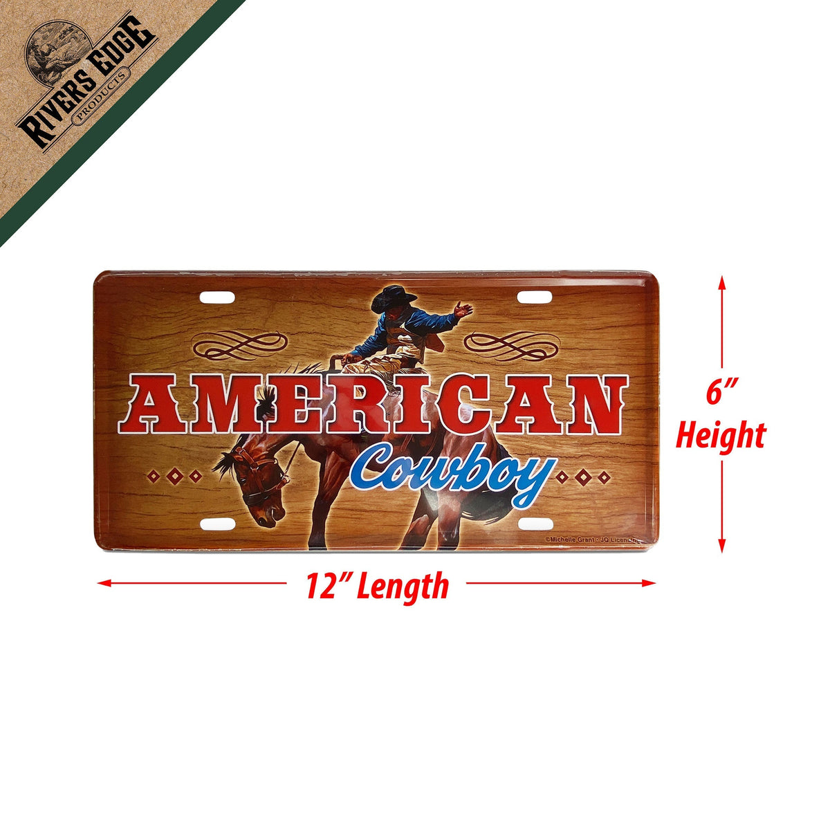 Vanity License Plate 12in x 6in-American Cowboy