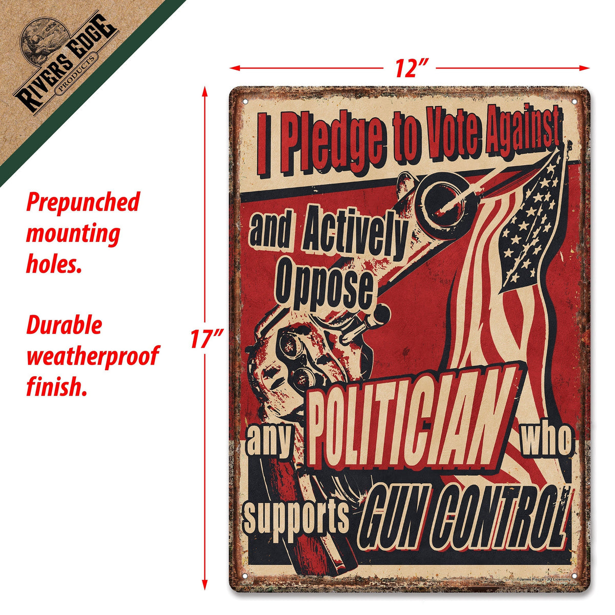 Tin Sign 12in x 17in-Vote Politician