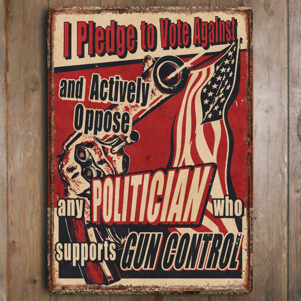 Tin Sign 12in x 17in-Vote Politician