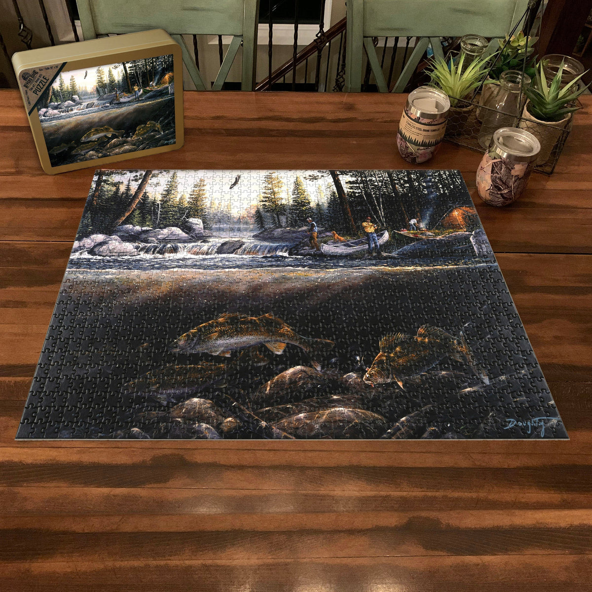 Puzzle in Tin 1000-Piece-Fishing the Falls