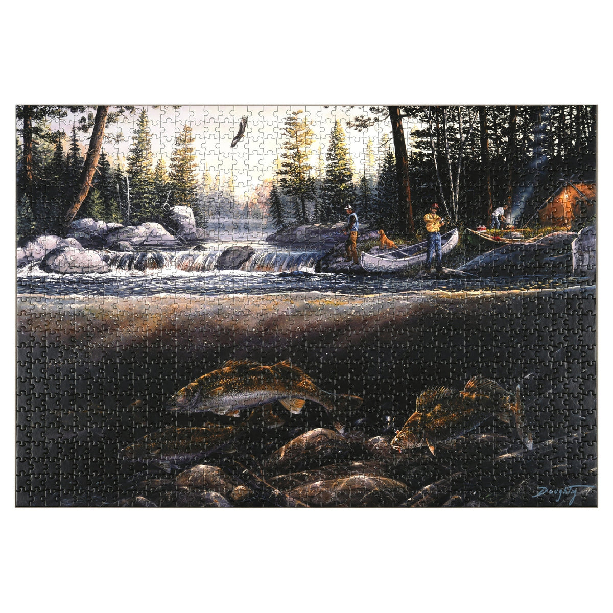 Puzzle in Tin 1000-Piece-Fishing the Falls