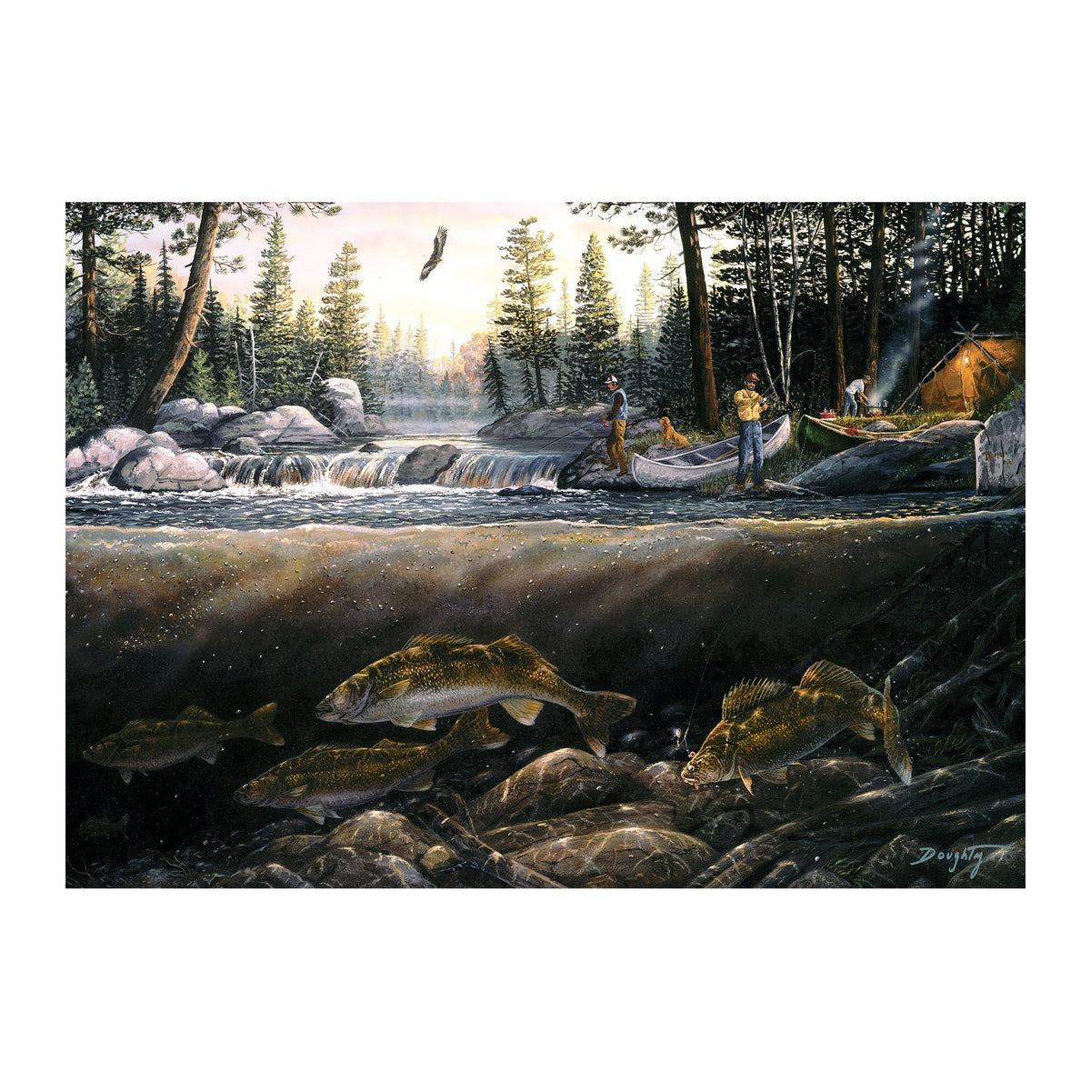 Puzzle in Tin 1000-Piece-Fishing the Falls
