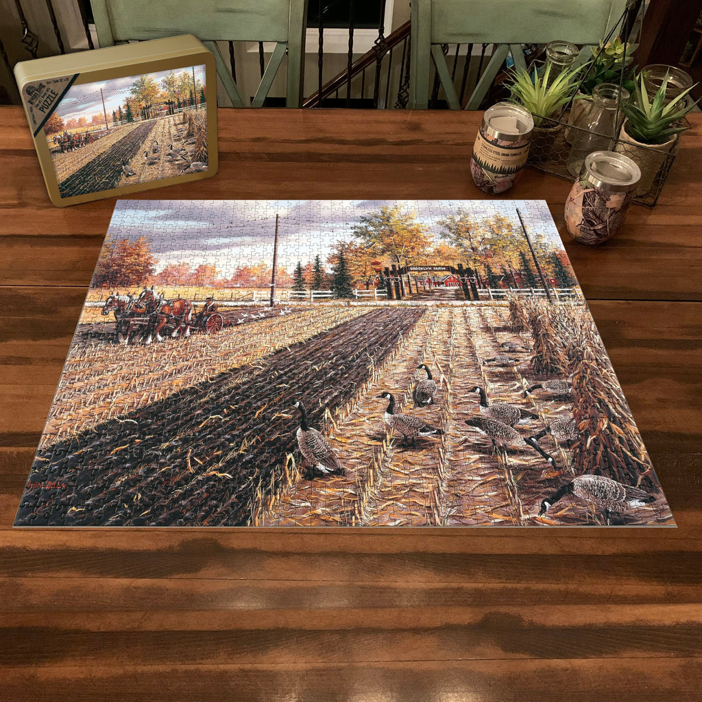 Puzzle in Tin 1000-Piece-Fall Plowing
