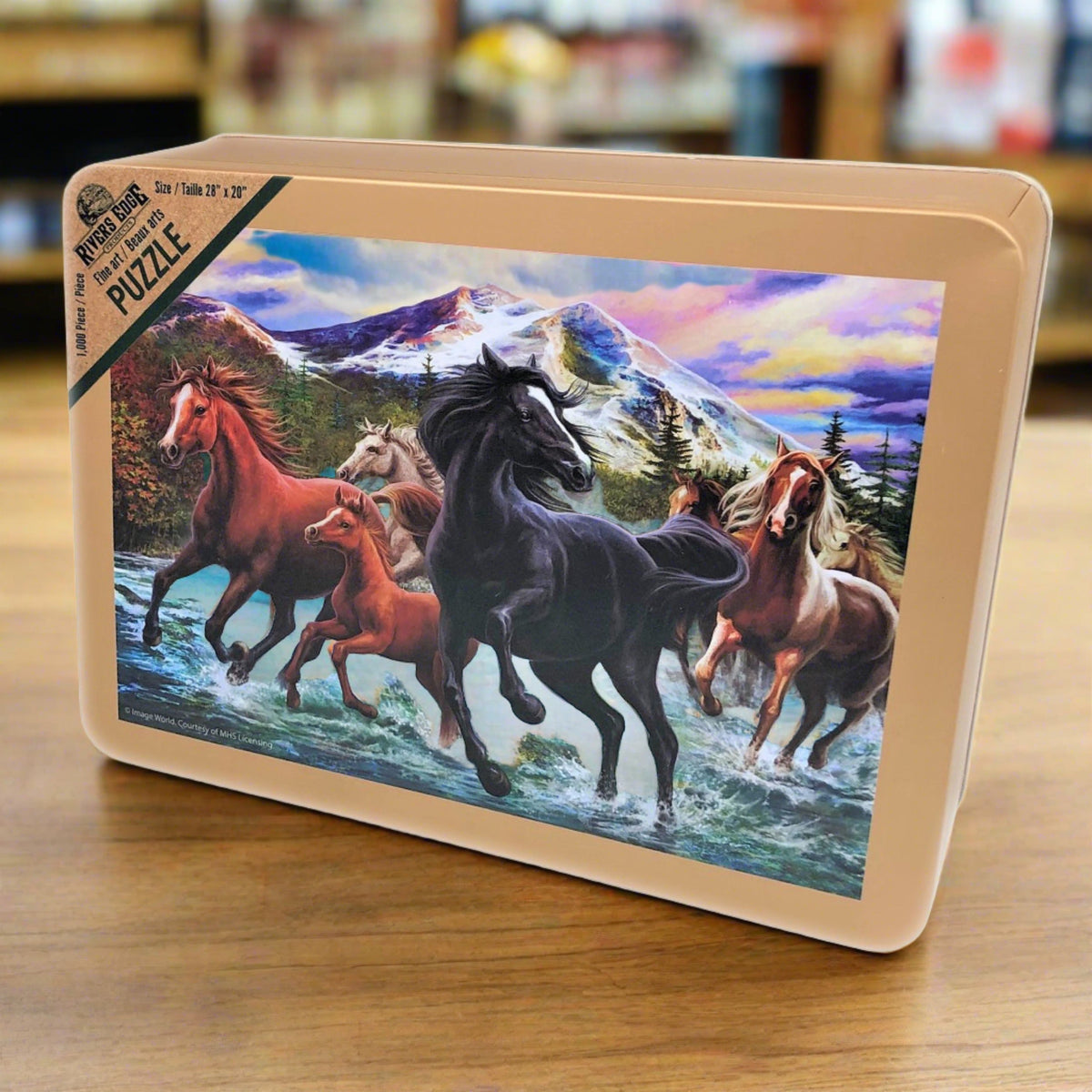 Puzzle in Tin 1000-Piece-Black Stallion Friends