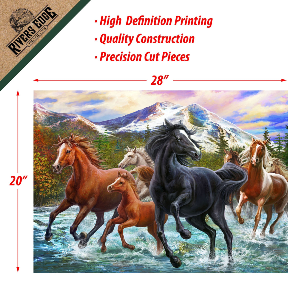 Puzzle in Tin 1000-Piece-Black Stallion Friends