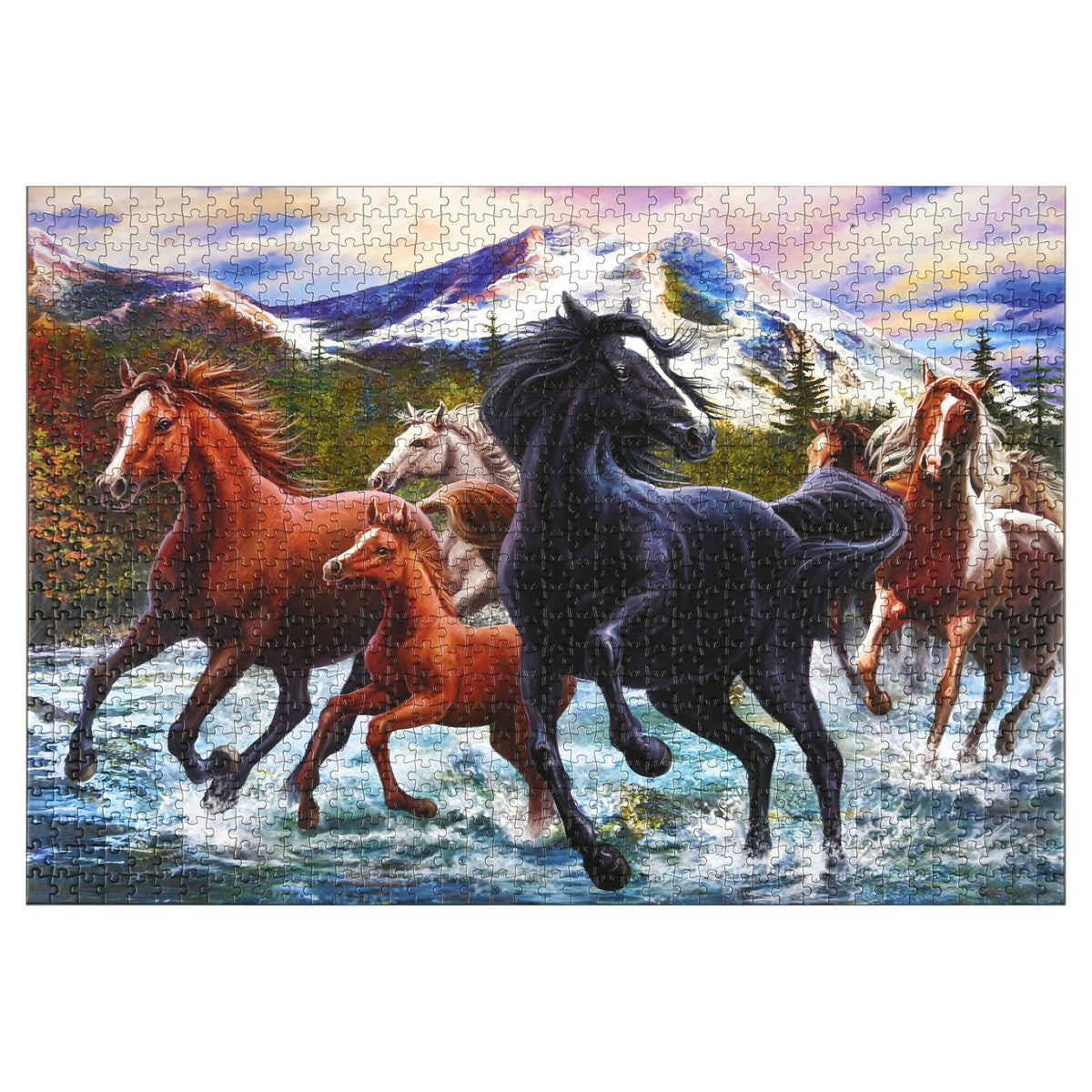 Puzzle in Tin 1000-Piece-Black Stallion Friends