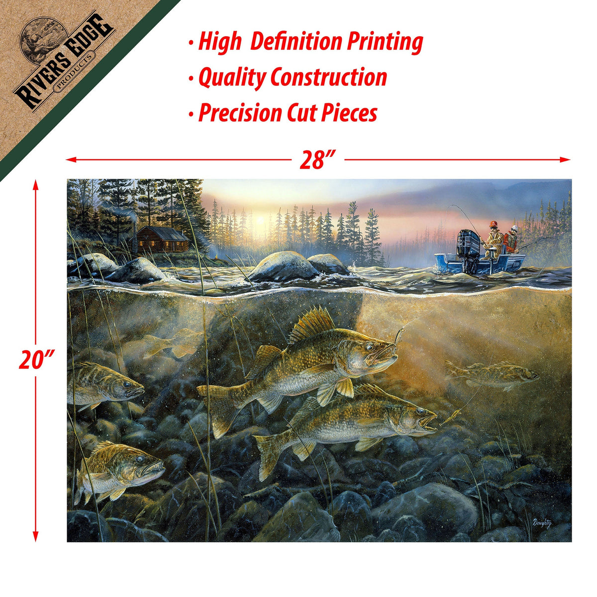 Puzzle in Tin 1000-Piece-Walleye on the Rocks