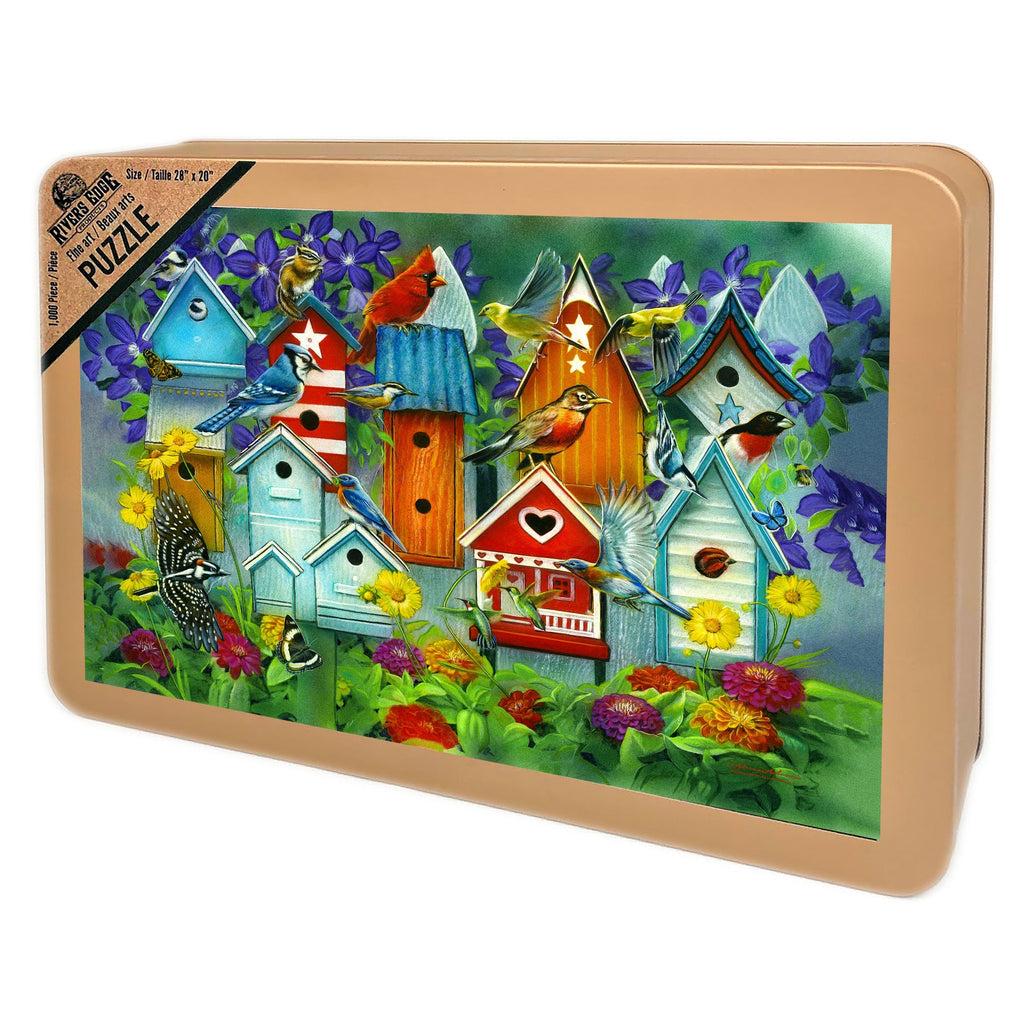 Puzzle in Tin 1000-Piece-Birdhouse Garden