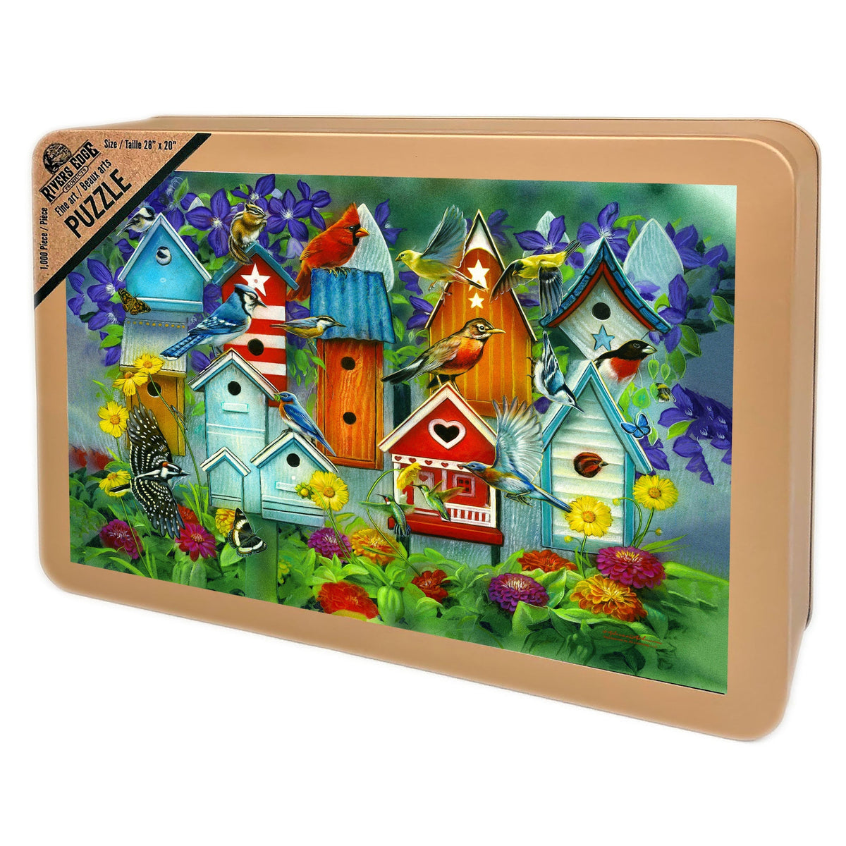 Puzzle in Tin 1000-Piece-Birdhouse Garden