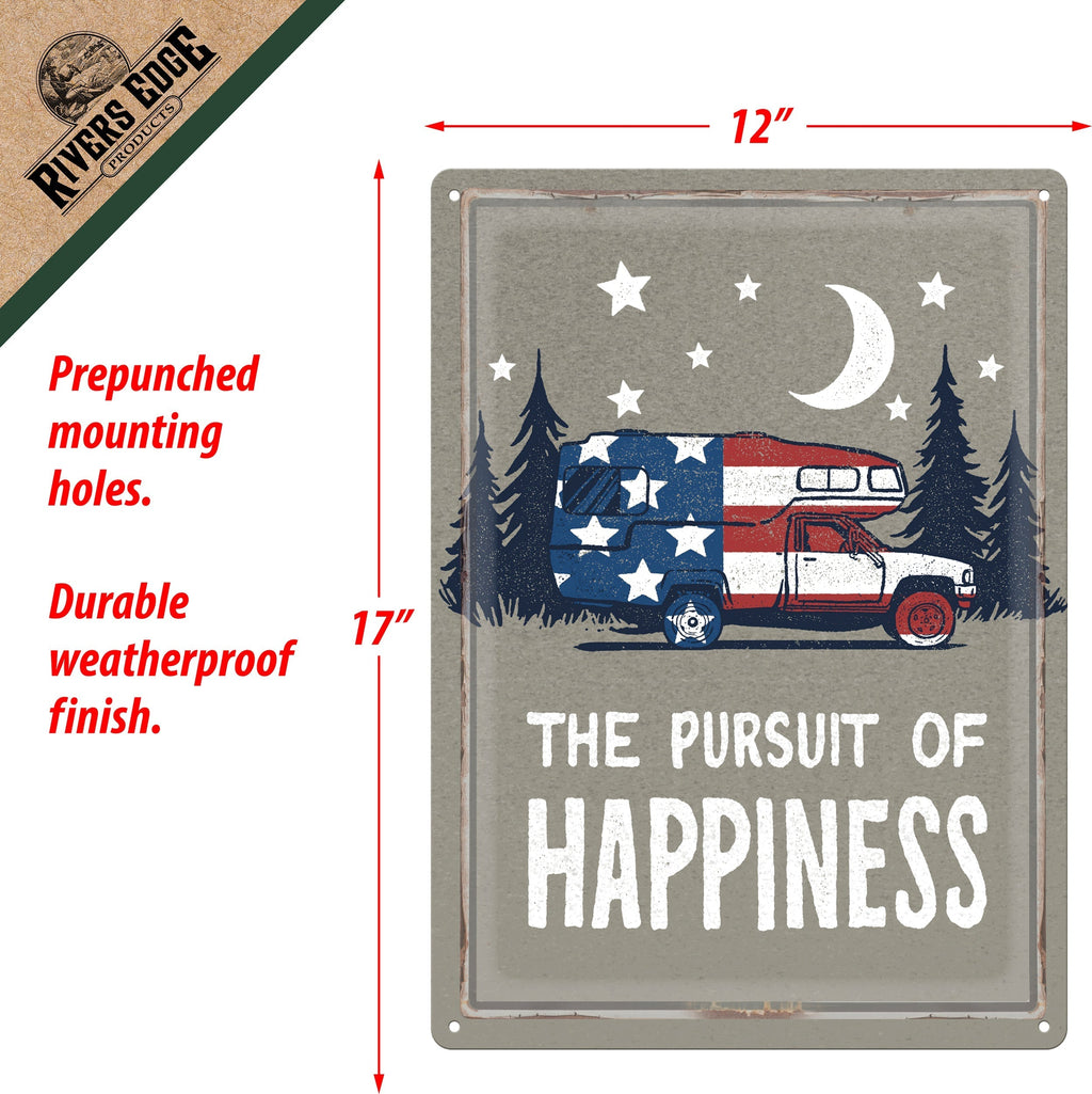 Tin Sign 12in x 17in-The Pursuit of Happiness