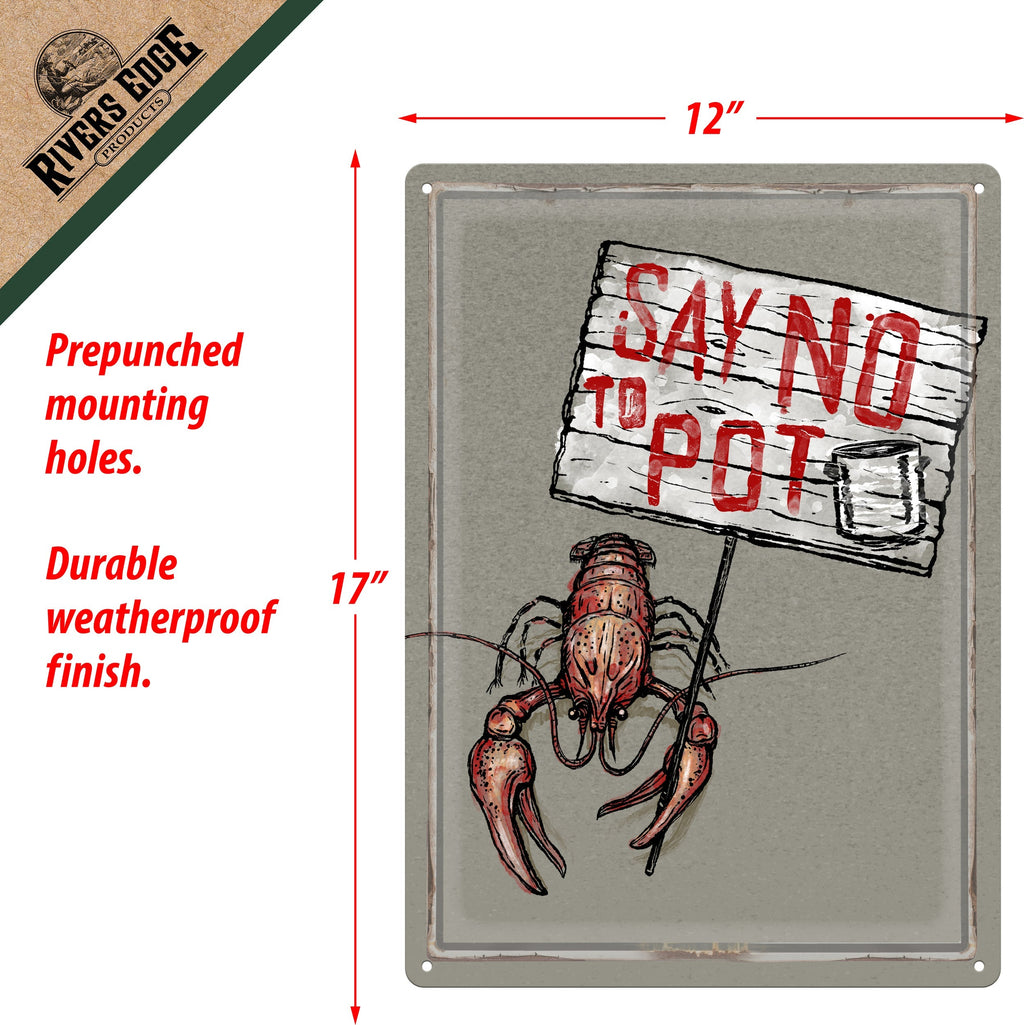 Tin Sign 12in x 17in-Say No to Pot