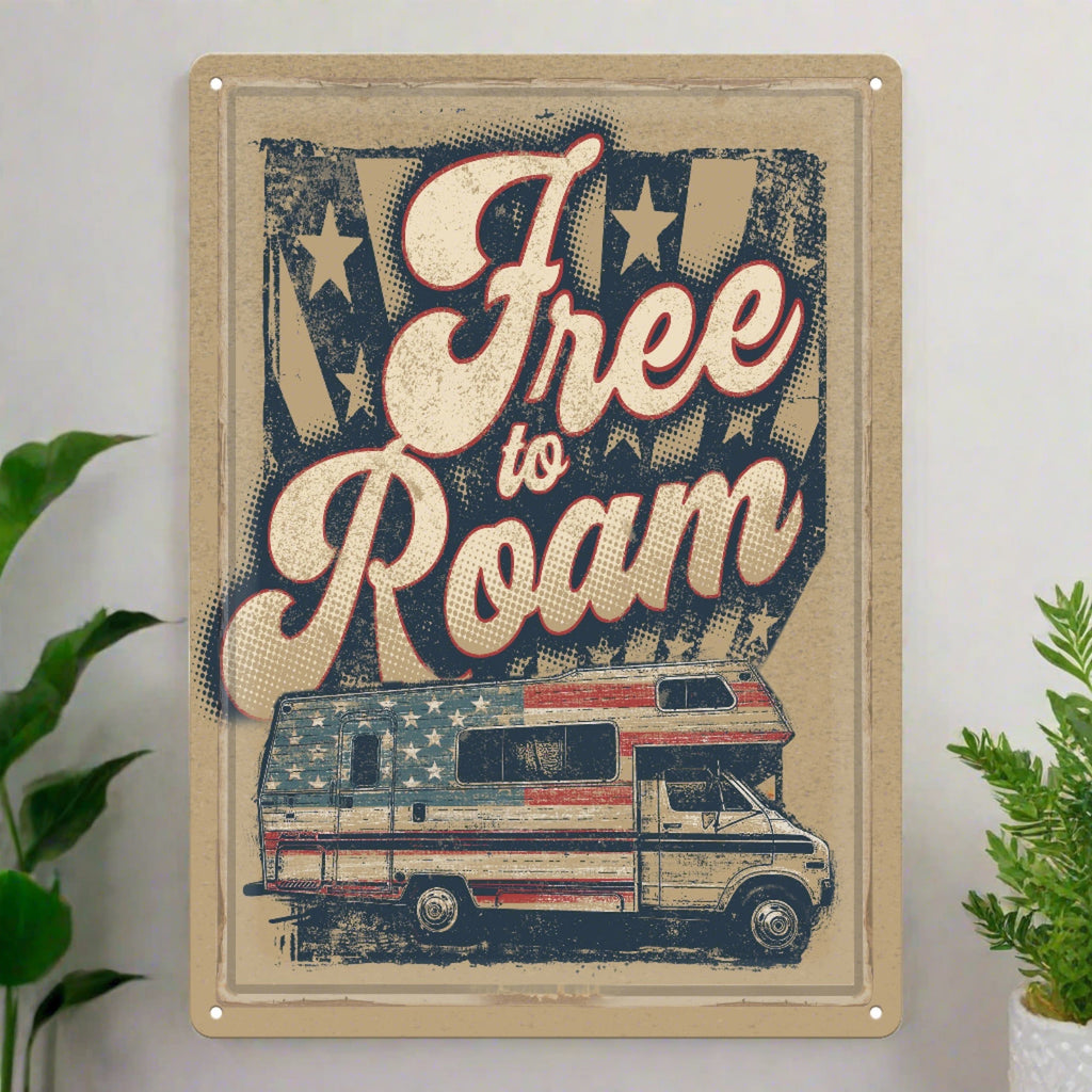 Tin Sign 12in x 17in-Free to Roam