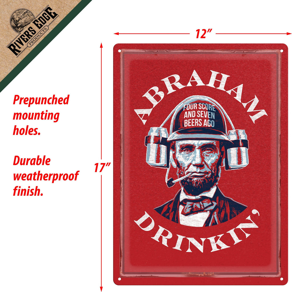 Tin Sign 12in x 17in-Abraham Drinkin