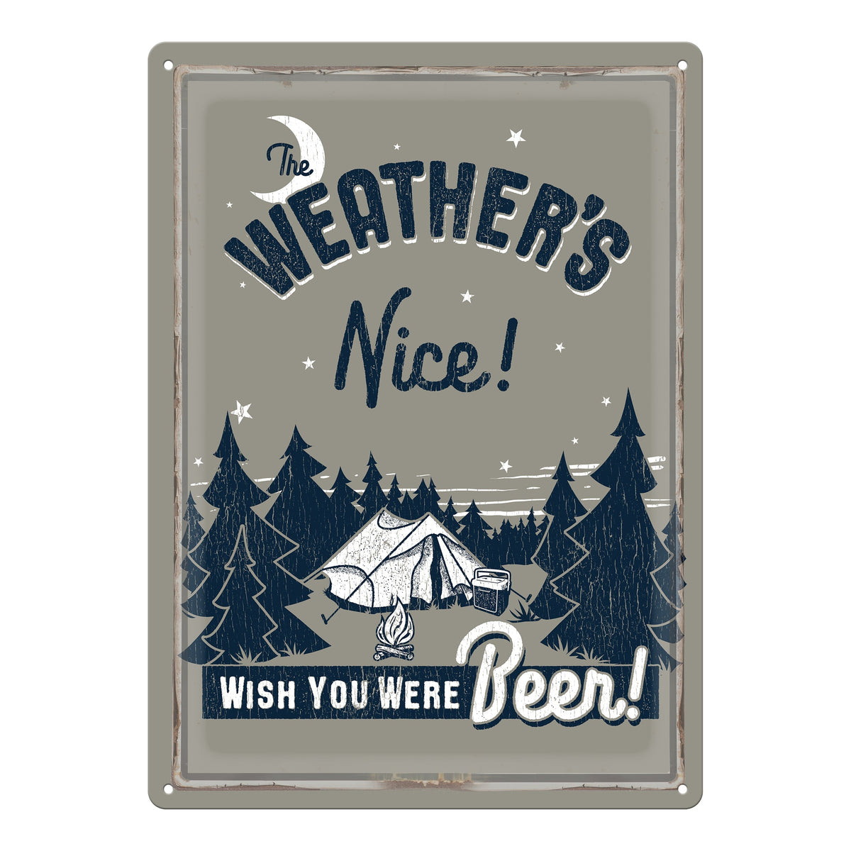 Tin Sign 12in x 17in-Wish You Were Beer