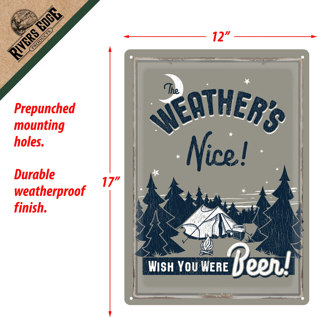 Tin Sign 12in x 17in-Wish You Were Beer