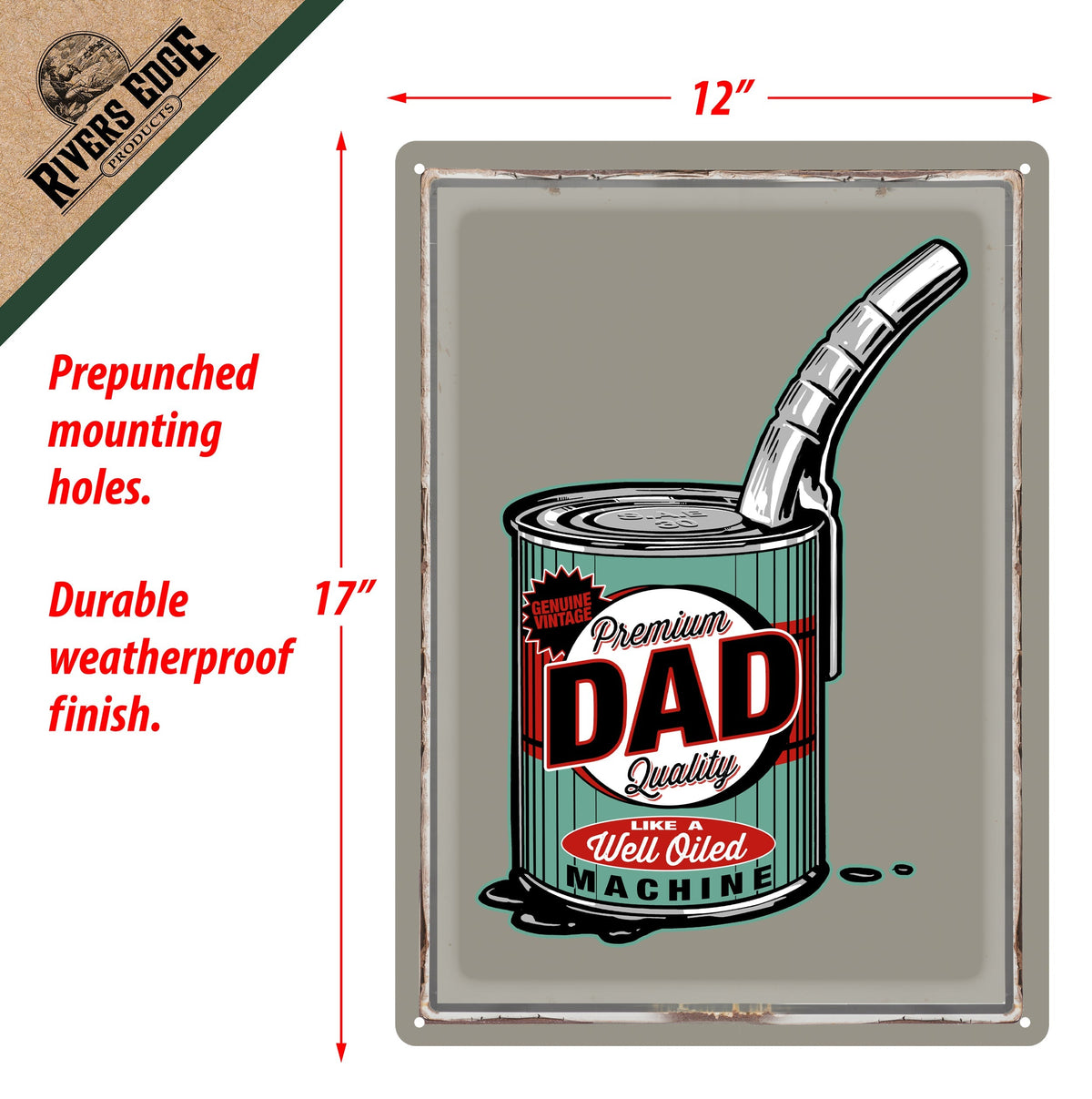 Tin Sign 12in x 17in-Dad Well Oiled Machine