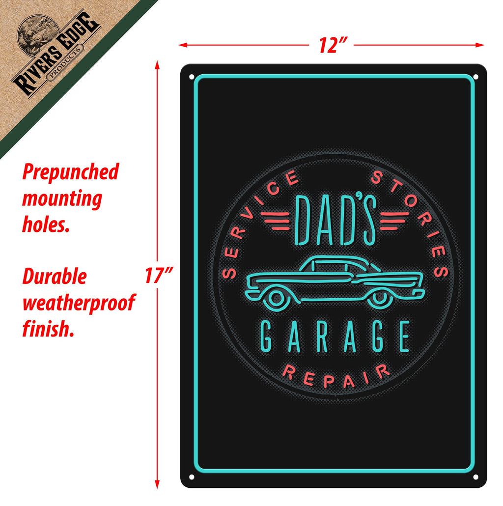 Tin Sign 12in x 17in-Dads Garage