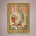 Tin Sign 12in x 17in-Old Indian Fire Water