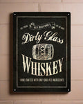 Tin Sign 12in x 17in-Dirty Glass Whiskey