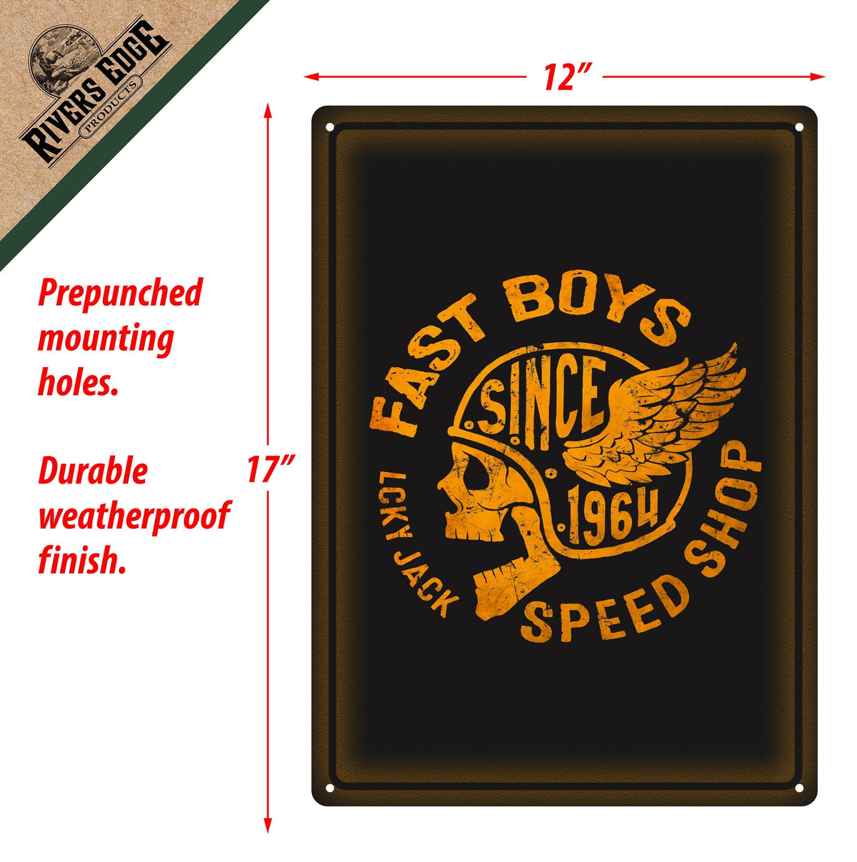 Tin Sign 12in x 17in-Fast Boys Speed Shop