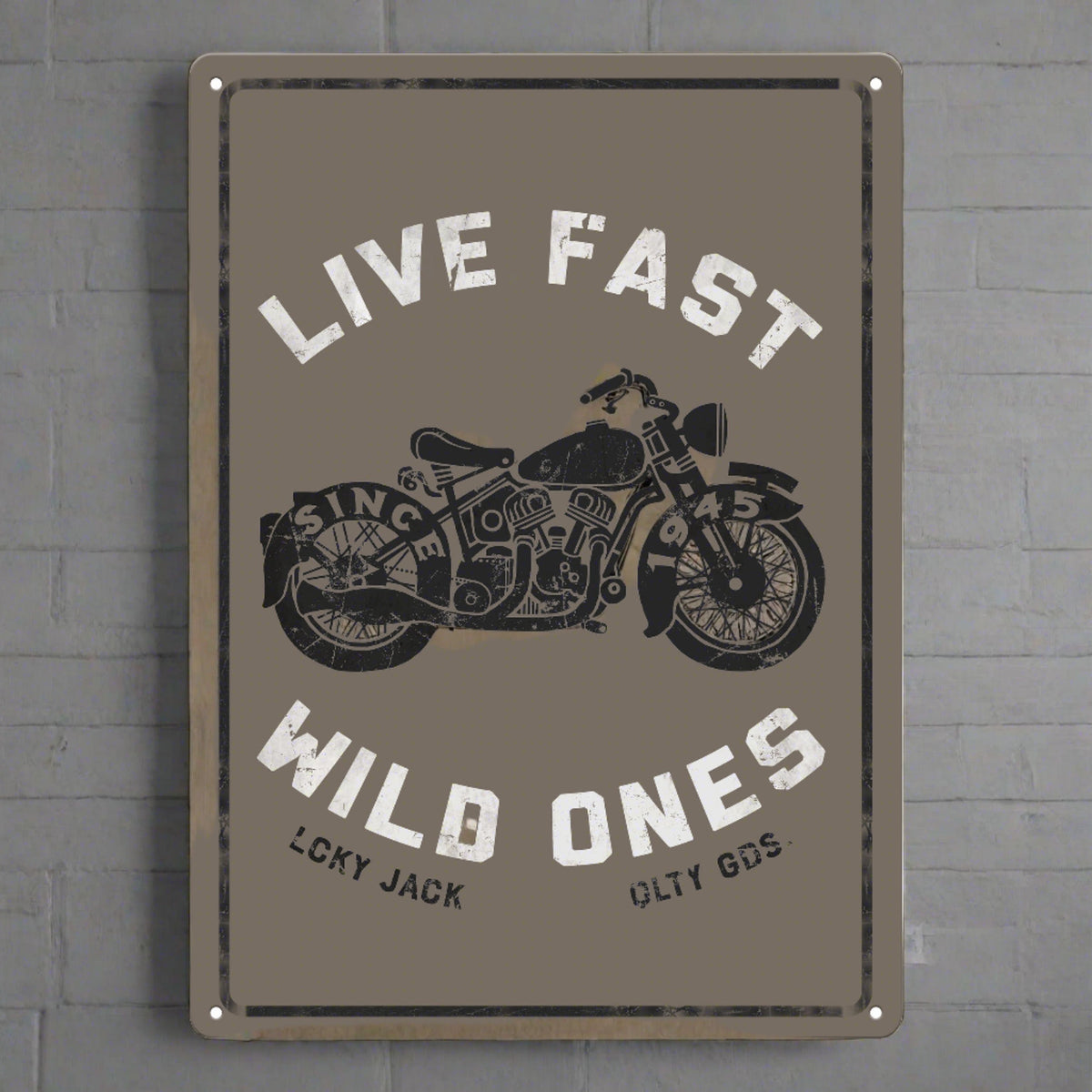 Tin Sign 12in x 17in-Live Fast Wild Ones