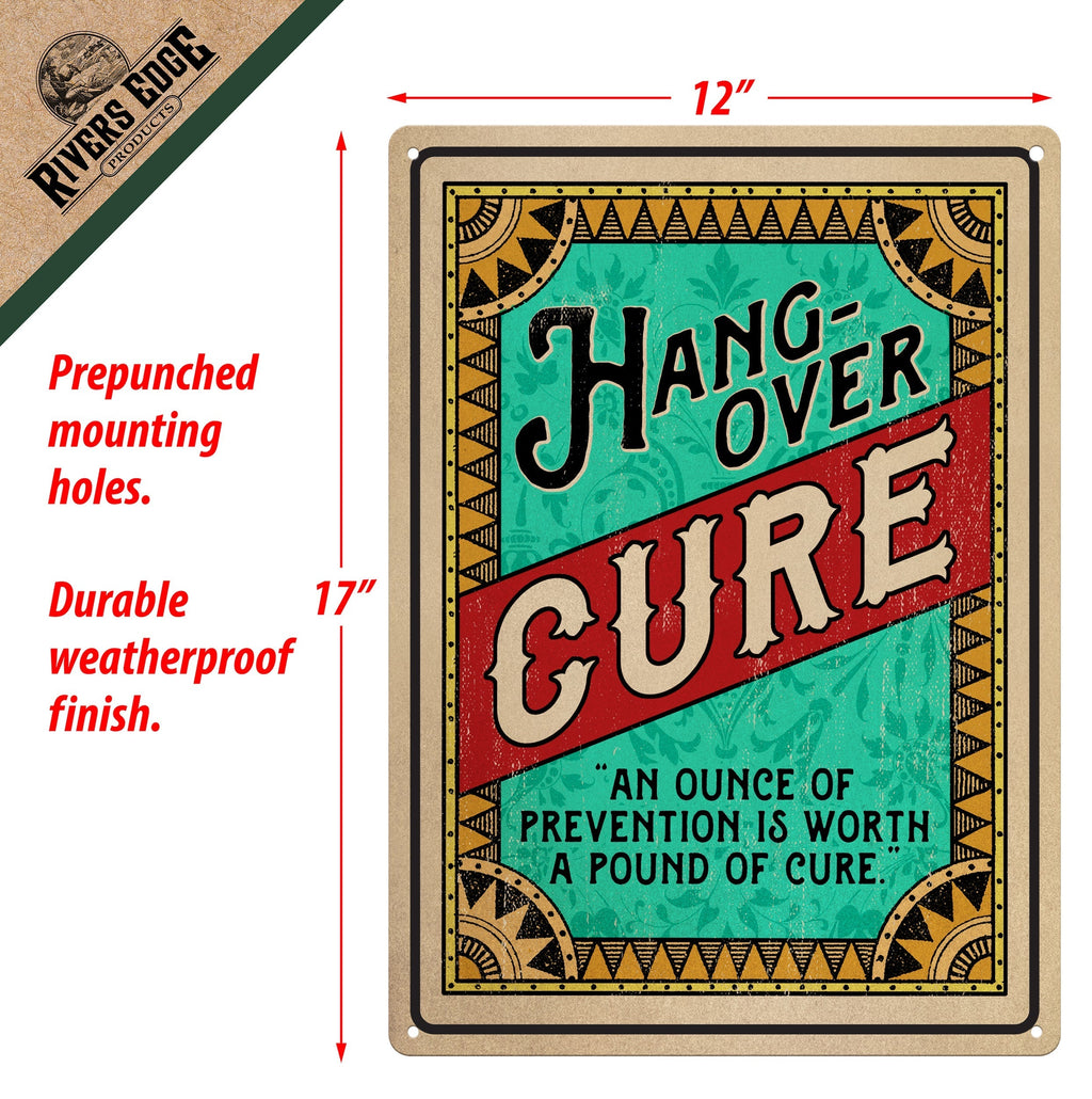 Tin Sign 12in x 17in-Hangover Cure