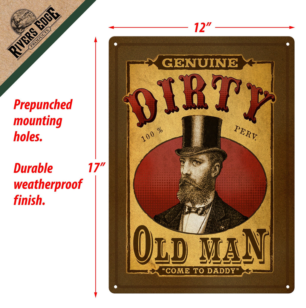 Tin Sign 12in x 17in-Dirty Old Man