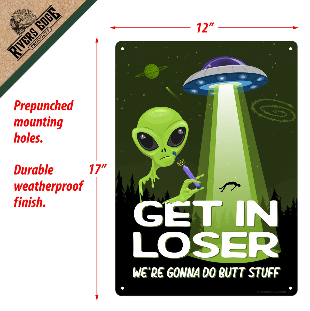 Tin Sign 12in x 17in-Butt Stuff