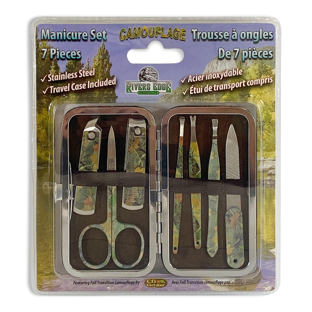 Manicure Set 7-Piece-Mens Green Camo