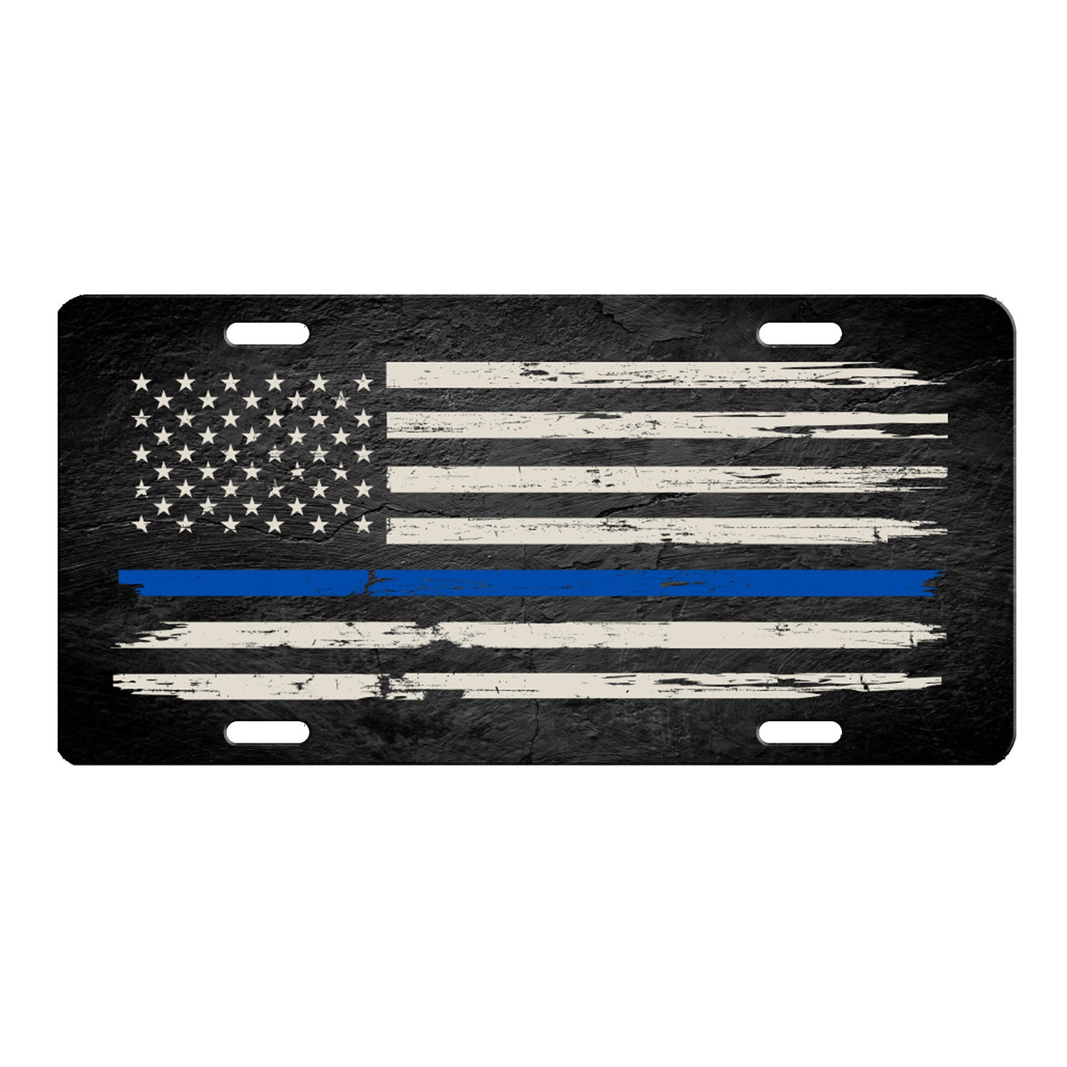 Vanity License Plate 12in x 6in-Thin Blue Line Flag