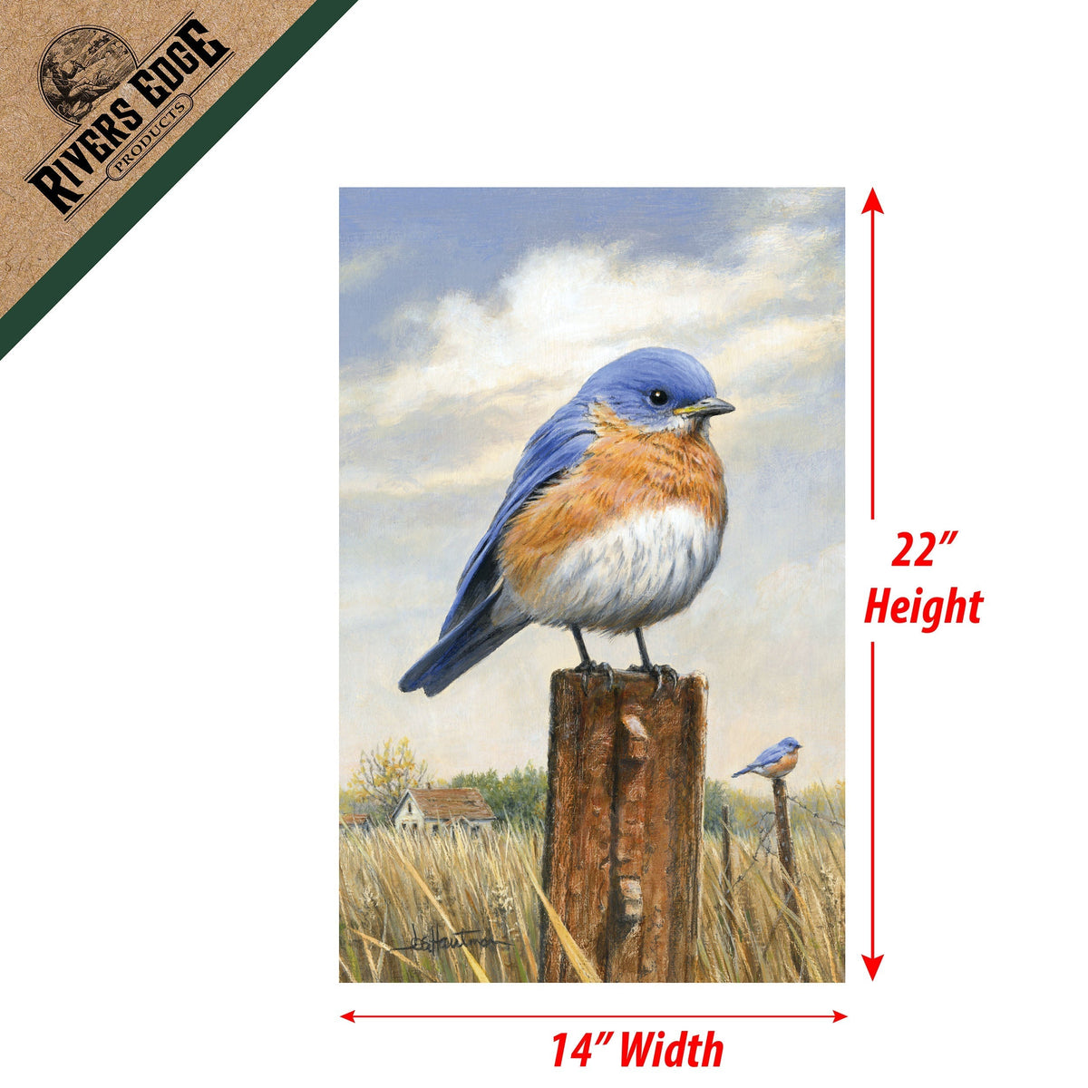 Lawn Flag 14in x 22in-Homestead Bluebird