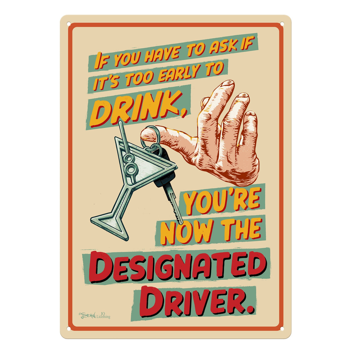 Tin Sign 12in x 17in-Designated Driver